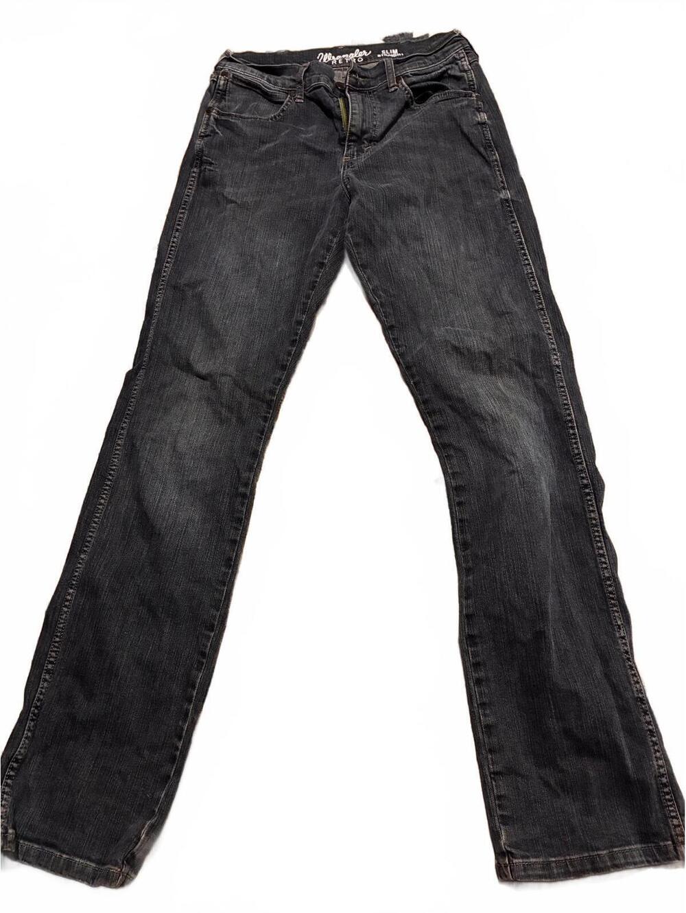 Wrangler Retro Slim Straight Black Jeans